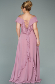 Rose Colored Long Chiffon Oversized Evening Dress ABU1892