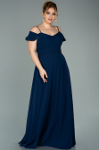 Navy Blue Long Chiffon Oversized Evening Dress ABU1892