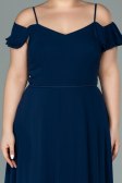 Navy Blue Long Chiffon Oversized Evening Dress ABU1892