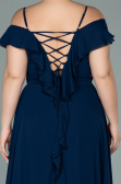 Navy Blue Long Chiffon Oversized Evening Dress ABU1892