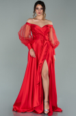 Long Red Satin Evening Dress ABU2025