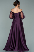 Long Purple Satin Evening Dress ABU2025