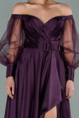 Long Purple Satin Evening Dress ABU2025