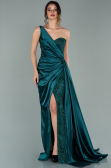 Long Emerald Green Satin Evening Dress ABU2028