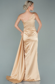 Long Gold Satin Evening Dress ABU2028
