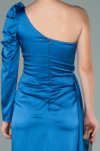 Long Indigo Satin Evening Dress ABU2038