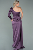 Long Lavender Satin Evening Dress ABU2038