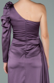 Long Lavender Satin Evening Dress ABU2038