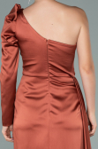 Long Light Brown Satin Evening Dress ABU2038