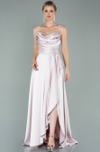 Powder Color Long Satin Evening Dress ABU1843