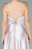 Powder Color Long Satin Evening Dress ABU1843
