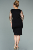 Short Black-Gold Oversized Evening Dress ABK1157