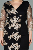 Short Black-Gold Oversized Evening Dress ABK1157