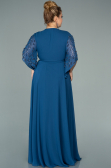 Long Indigo Chiffon Plus Size Evening Dress ABU2071