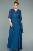Long Indigo Chiffon Plus Size Evening Dress ABU2071
