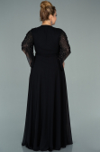 Long Black Chiffon Plus Size Evening Dress ABU2071