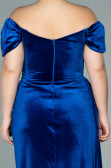 Long Sax Blue Velvet Oversized Evening Dress ABU1991