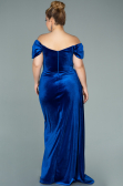 Long Sax Blue Velvet Oversized Evening Dress ABU1991