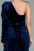 Long Navy Blue Velvet Evening Dress ABU2074