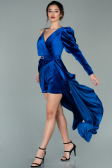 Long Sax Blue Velvet Evening Dress ABU2074
