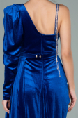 Long Sax Blue Velvet Evening Dress ABU2074