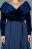 Long Navy Blue Oversized Evening Dress ABU2084