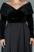 Long Black Oversized Evening Dress ABU2084