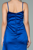 Long Sax Blue Satin Mermaid Evening Dress ABU1894