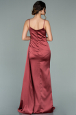 Long Light Brown Satin Mermaid Evening Dress ABU1894