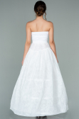 White Tarlatan Evening Dresses ABN02