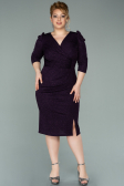 Short Dark Purple Oversized Evening Dress ABK1246