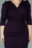 Short Dark Purple Oversized Evening Dress ABK1246
