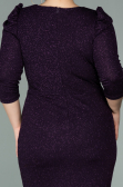 Short Dark Purple Oversized Evening Dress ABK1246
