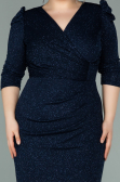 Short Navy Blue Oversized Evening Dress ABK1246