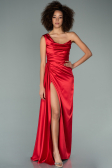 Long Red Satin Prom Gown ABU2173