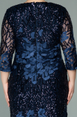 Short Navy Blue Scaly Plus Size Evening Dress ABK1284