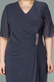 Short Anthracite Chiffon Evening Dress ABK1294