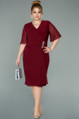 Short Burgundy Chiffon Evening Dress ABK1294