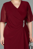 Short Burgundy Chiffon Evening Dress ABK1294