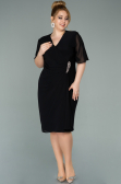 Short Black Chiffon Evening Dress ABK1294