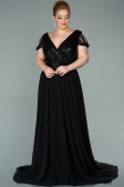 Black Long Plus Size Evening Dress ABU828