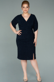 Short Navy Blue Plus Size Evening Dress ABK1276