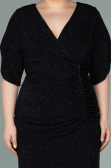 Short Black Plus Size Evening Dress ABK1276