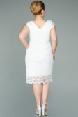 White Short Oversized Evening Dress ABK010