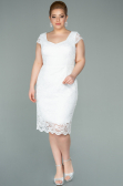 White Short Oversized Evening Dress ABK010