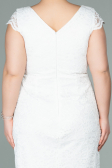 White Short Oversized Evening Dress ABK010