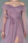 Rose Colored Long Engagement Dress ABU1468