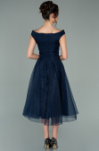 Midi Navy Blue Prom Gown ABK1316