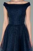 Midi Navy Blue Prom Gown ABK1316