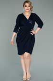 Short Navy Blue Plus Size Evening Dress ABK1325